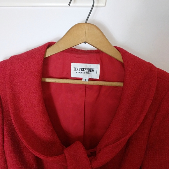 Holt Renfrew Collection Vintage Red Jacket - Size 6 - Picture 2 of 7